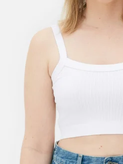 Hauts Et T-Shirts|Primark Haut Court à Texture Côtelée Blanc