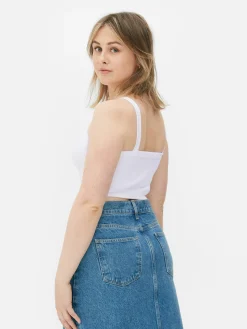 Hauts Et T-Shirts|Primark Haut Court à Texture Côtelée Blanc