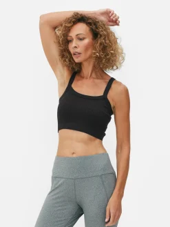 Hauts Et T-Shirts|Primark Haut Court à Texture Côtelée Noir