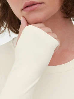 Vêtements De Sport|Primark Haut Court De Sport à Manches Longues En Tissu Ultra-doux Rita Ora Ivoire