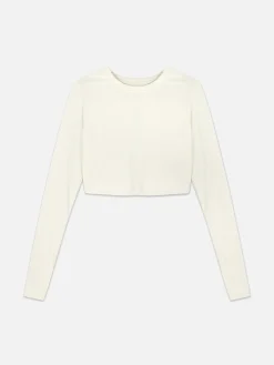 Vêtements De Sport|Primark Haut Court De Sport à Manches Longues En Tissu Ultra-doux Rita Ora Ivoire