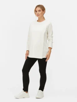 Hauts Et T-Shirts|Primark Haut De Maternité Cache-cœur à Manches Longues Écru