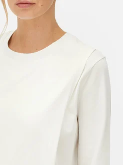 Hauts Et T-Shirts|Primark Haut De Maternité Cache-cœur à Manches Longues Écru