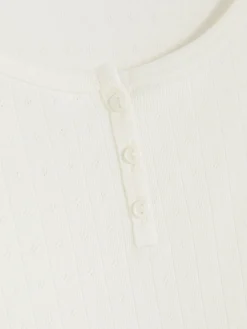 Hauts De Pyjama|Primark Haut De Pyjama En Pointelle Manche Longue Crème