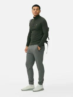 Vêtements De Sport|Hauts Et T-Shirts|Primark Haut De Sport à Manches Longues Et Col Zippé Vert foncé