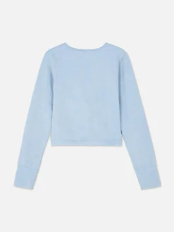 Sweats À Capuche Et Sweat-Shirts|Primark Haut Délavé à L'acide à Manches Longues Bleu