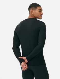 Vêtements De Sport|Hauts Et T-Shirts|Primark Haut Doublé En Molleton à Manches Longues Noir
