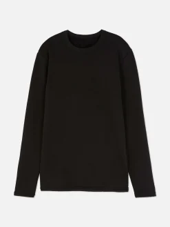 Vêtements De Sport|Hauts Et T-Shirts|Primark Haut Doublé En Molleton à Manches Longues Noir