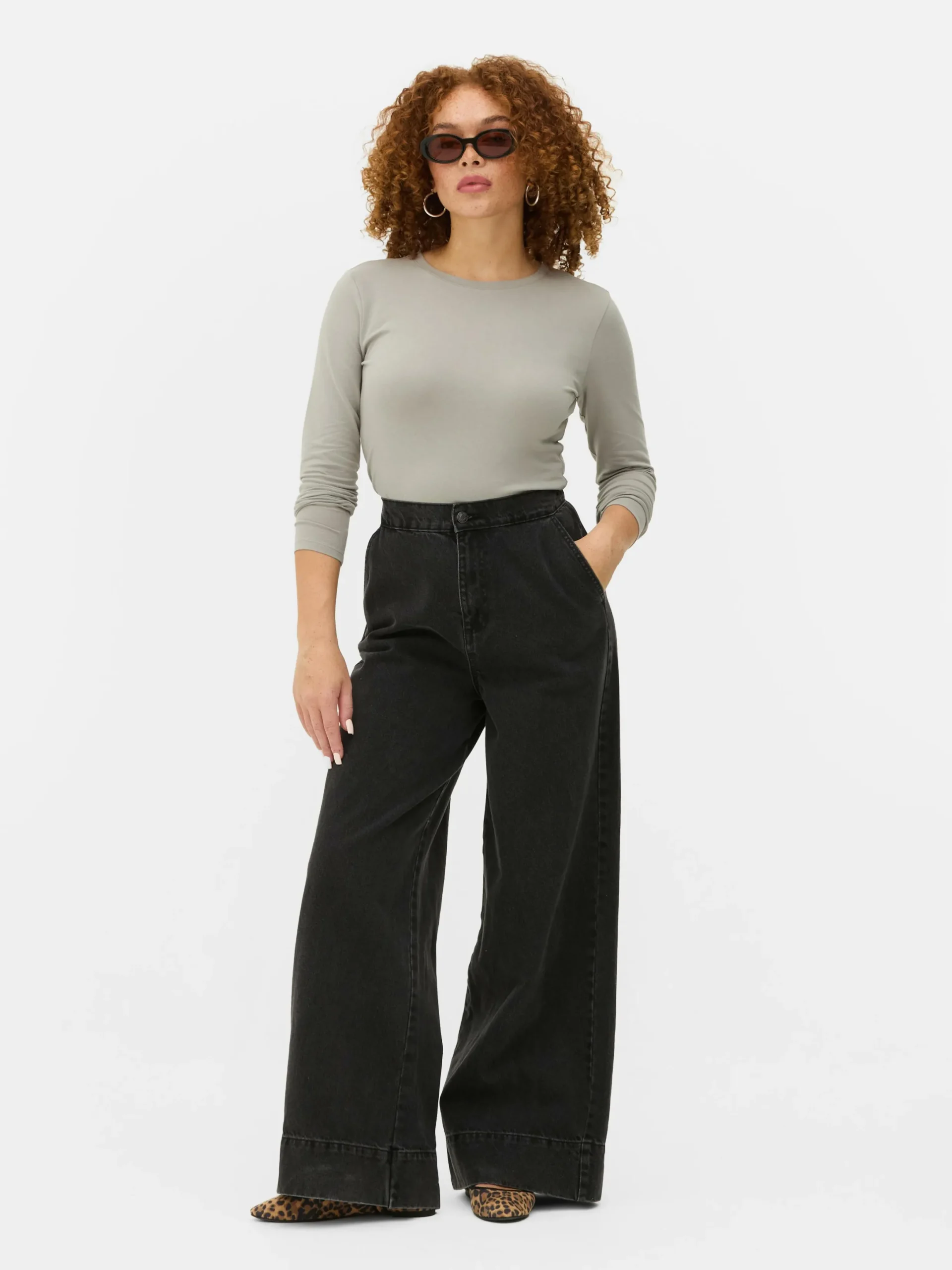 Hauts Et T-Shirts|Primark Haut En Jersey Stretch à Manches Longues Gris