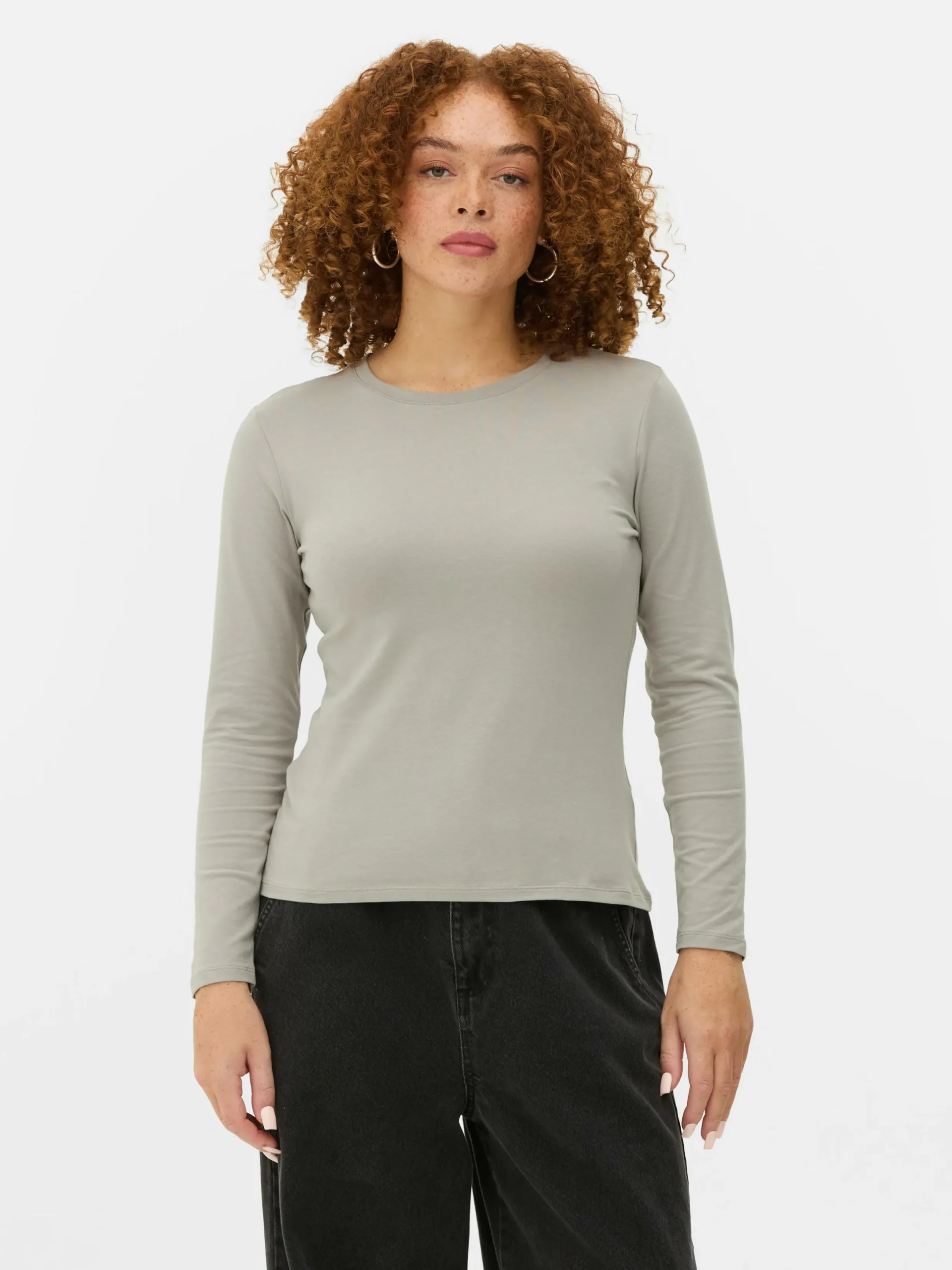 Hauts Et T-Shirts|Primark Haut En Jersey Stretch à Manches Longues Gris