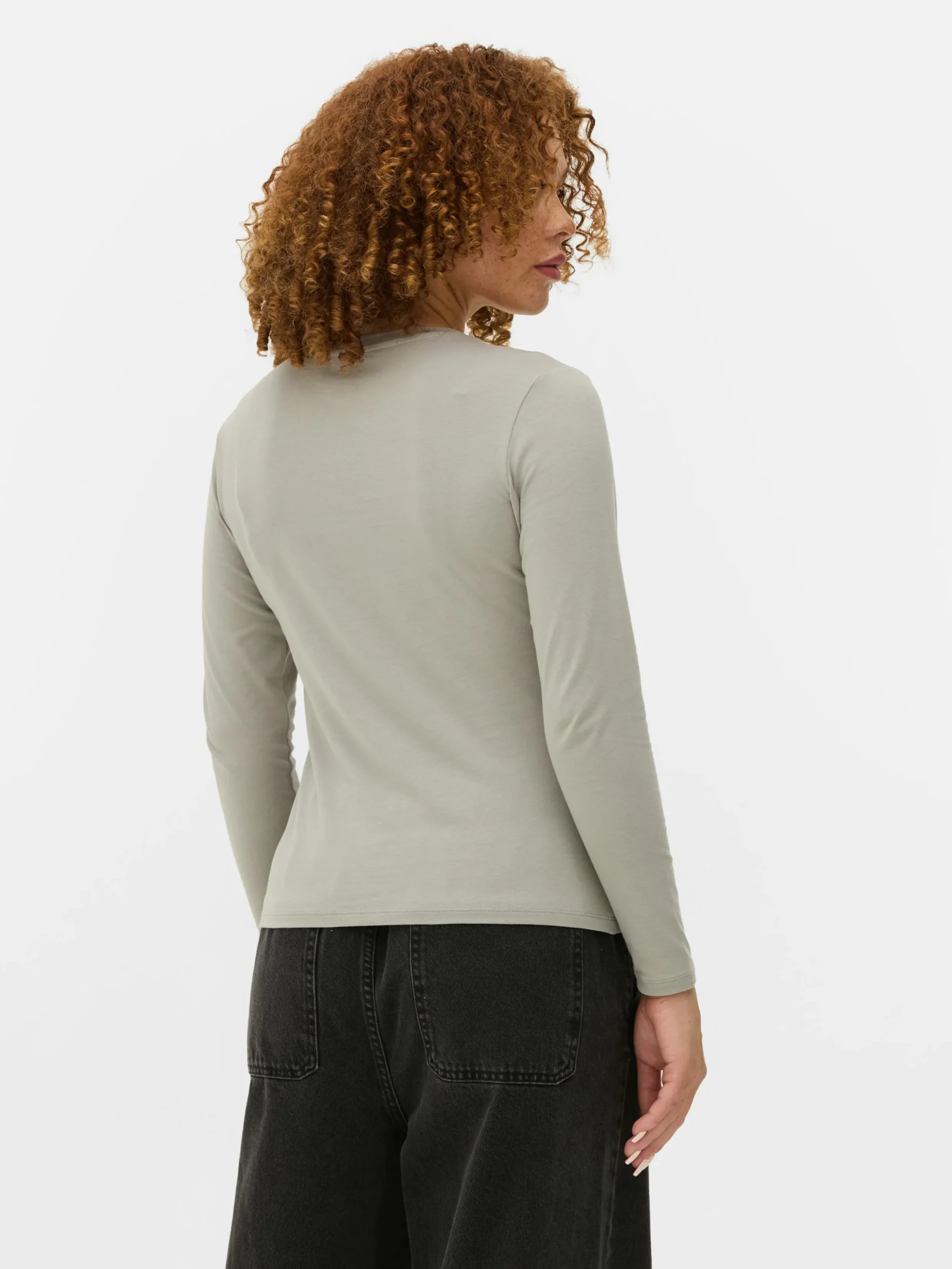 Hauts Et T-Shirts|Primark Haut En Jersey Stretch à Manches Longues Gris