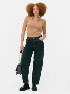 Pulls Et Gilets|Primark Haut En Maille Fine à Col Et Manches Courtes Camel