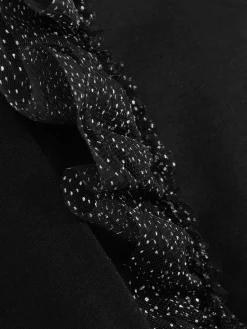 Hauts Et T-Shirts|Primark Haut En Tulle à Manches Longues Et Volants Noir