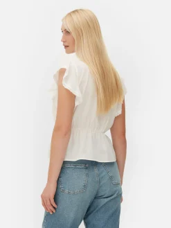 Chemises Et Blouses|Primark Haut Sans Manches En Broderie Anglaise Blanc