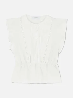 Chemises Et Blouses|Primark Haut Sans Manches En Broderie Anglaise Blanc