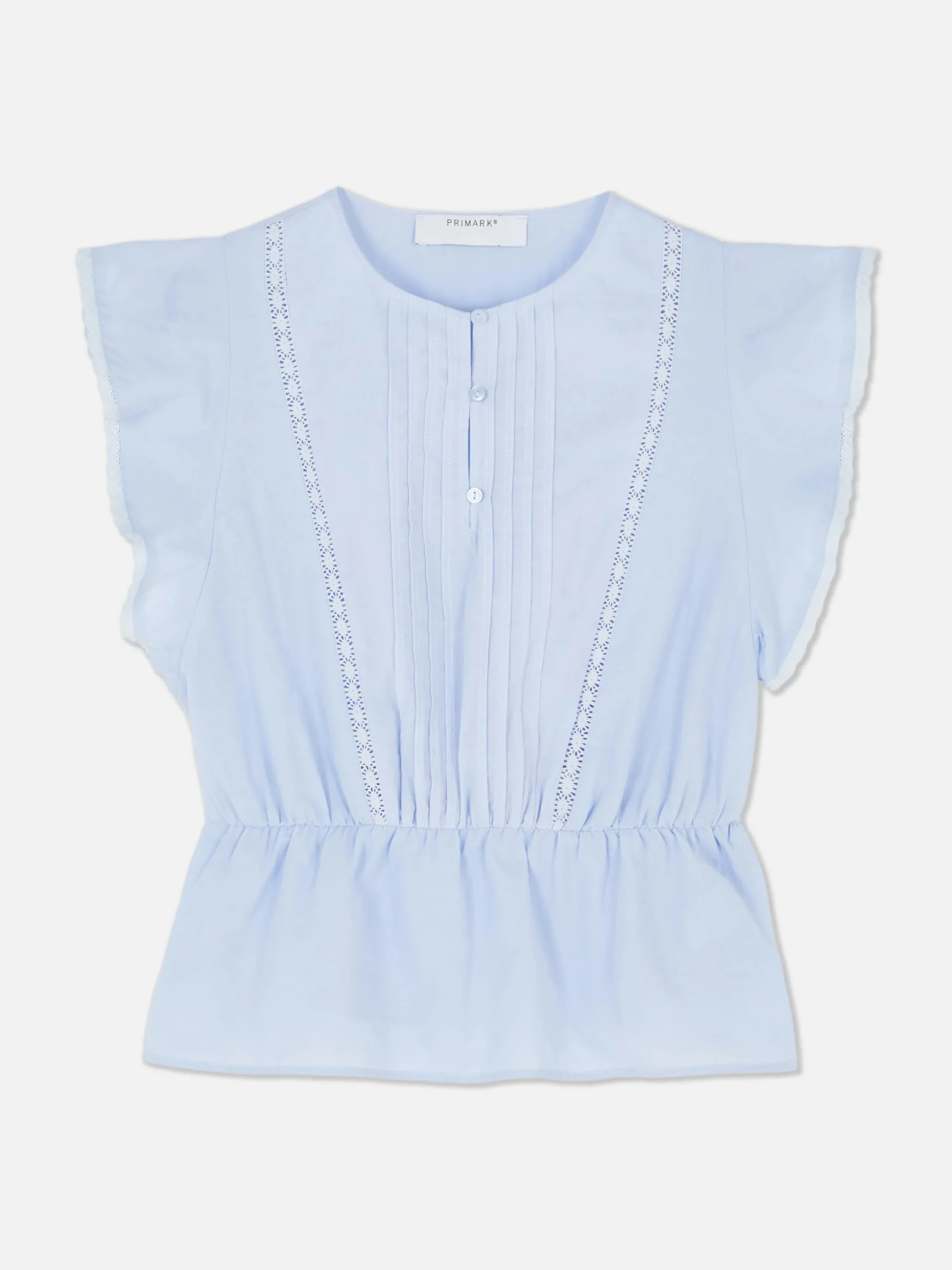 Chemises Et Blouses|Primark Haut Sans Manches En Broderie Anglaise Bleu