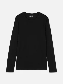 Hauts Et T-Shirts|Primark Haut Thermique Brossé à Manches Longues Noir