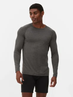 Vêtements De Sport|Hauts Et T-Shirts|Primark Haut Thermique Ultra-chaud à Manches Longues Anthracite