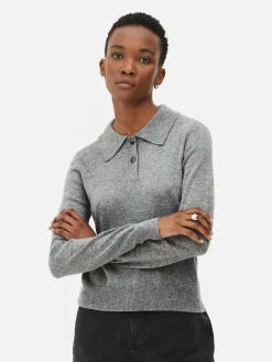 Pulls Et Gilets|Primark Haut Tricoté à Col Et à Manches Longues Gris