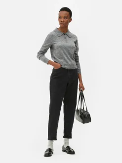 Pulls Et Gilets|Primark Haut Tricoté à Col Et à Manches Longues Gris