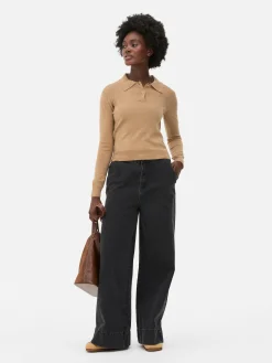 Pulls Et Gilets|Primark Haut Tricoté à Col Et à Manches Longues Camel