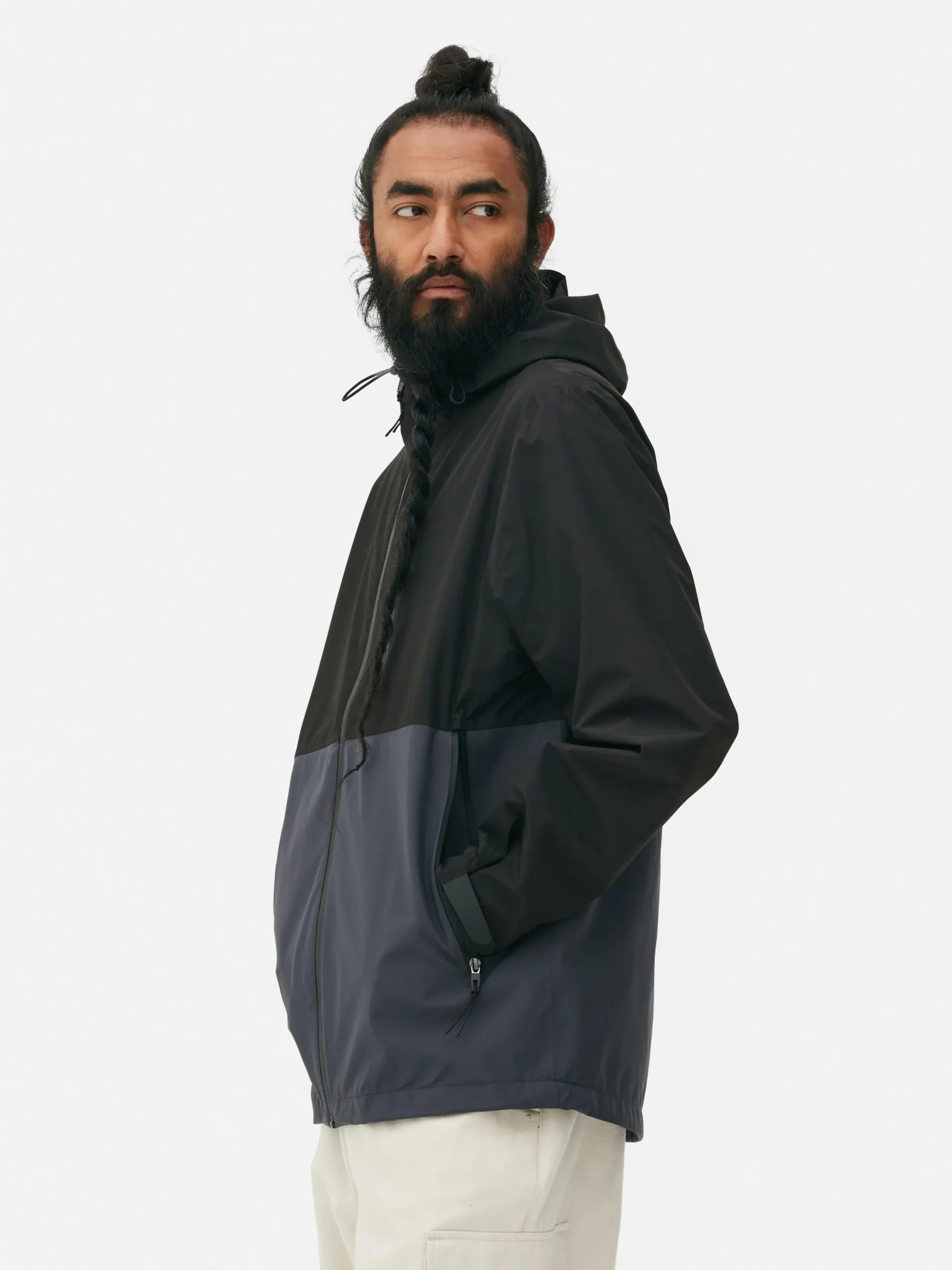 Manteaux Et Vestes|Primark Imperméable Color Block à Poches Multiples Bleu marine