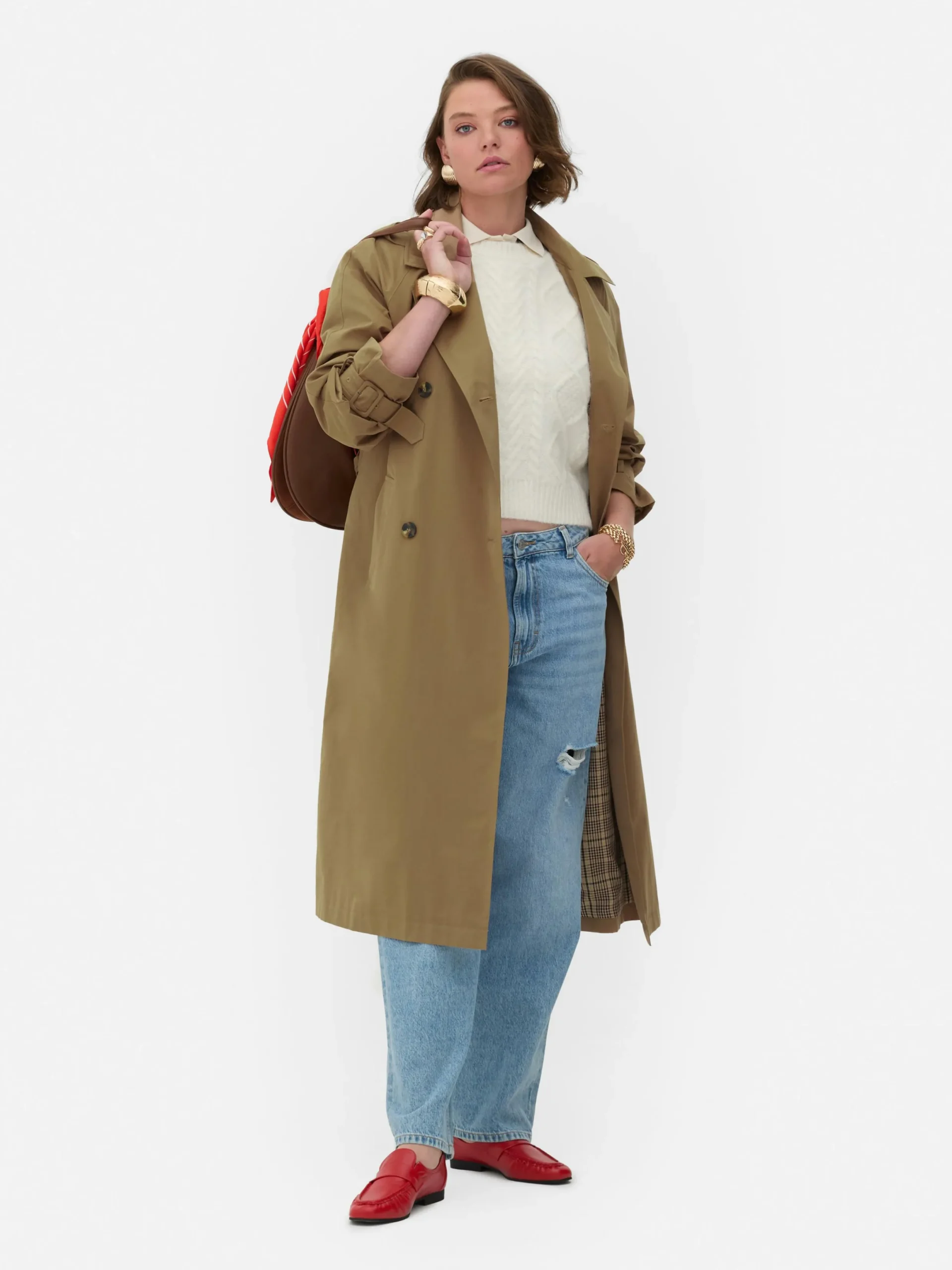 Manteaux Et Vestes|Primark Imperméable Croisé à Capuche Rita Ora Camel