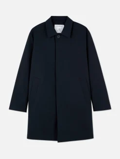 Manteaux Et Vestes|Primark Imperméable Long à Boutonnage Simple Bleu marine