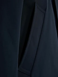 Manteaux Et Vestes|Primark Imperméable Long à Boutonnage Simple Bleu marine