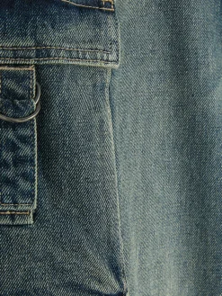 Jean|Primark Jean Cargo à Effet Vieilli Bleu