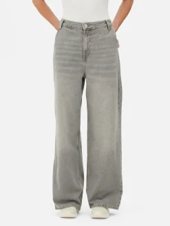 Denim|Jean|Primark Jean Denim Ample à Effet Vieilli Gris