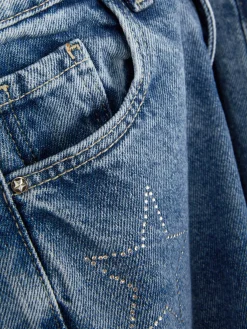 Jean|Primark Jean Denim Large Avec Motif étoile à Strass Bleu