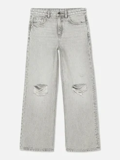 Jean|Primark Jean Denim Large Fendu Gris