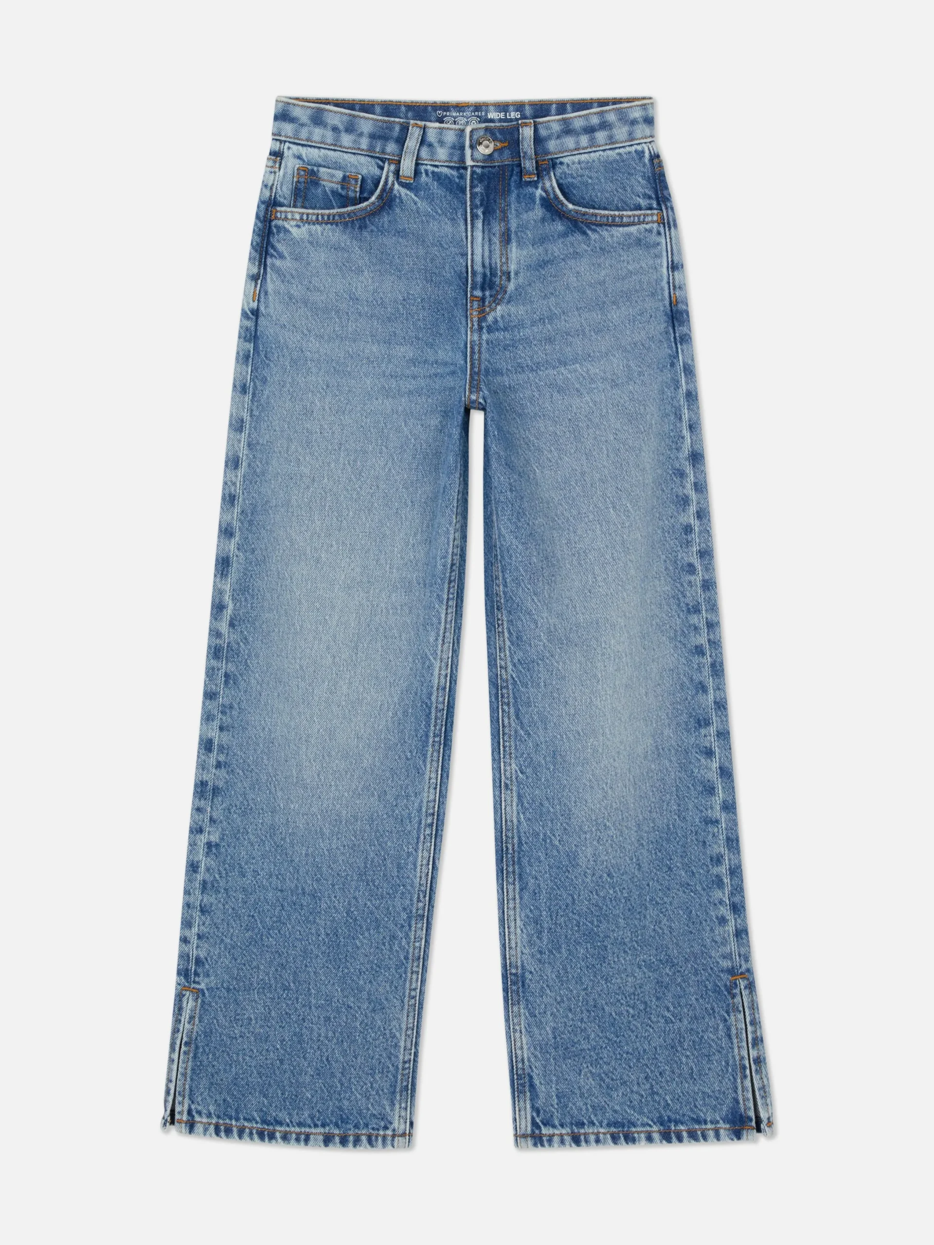 Jean|Primark Jean Denim Large Fendu Bleu moyen