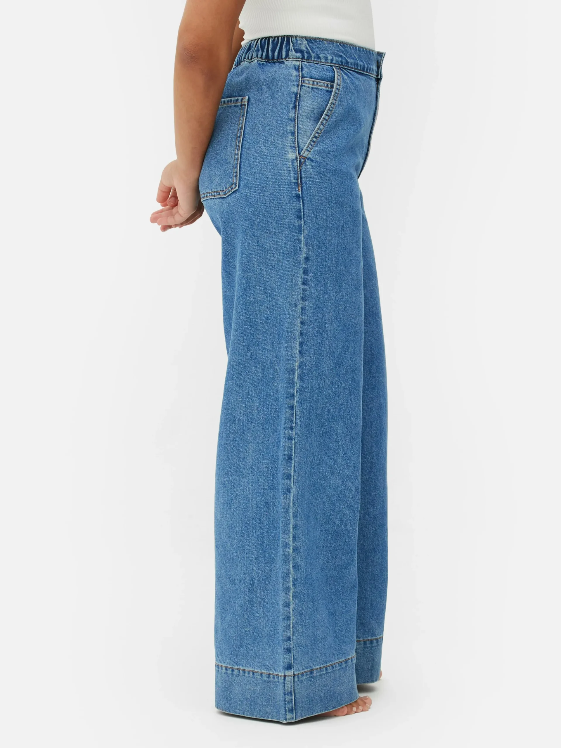 Denim|Jean|Primark Jean Large élastiqué Bleu moyen