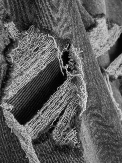 Jean|Denim|Primark Jean Mom En Denim Déchiré Noir