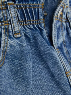Jupes|Primark Jupe En Jean à Taille Froncée Effet Vieilli Bleu