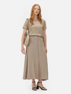 Jupes|Primark Jupe En Satin The Edit Taupe