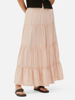 Jupes|Primark Jupe Longue à Superpositions Pêche