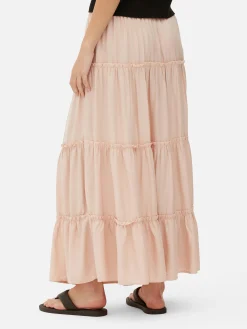 Jupes|Primark Jupe Longue à Superpositions Pêche