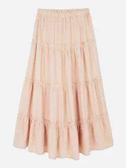 Jupes|Primark Jupe Longue à Superpositions Pêche