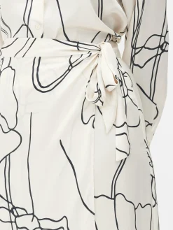 Jupes|Primark Jupe Portefeuille Mi-longue Graphique à Coordonner Écru