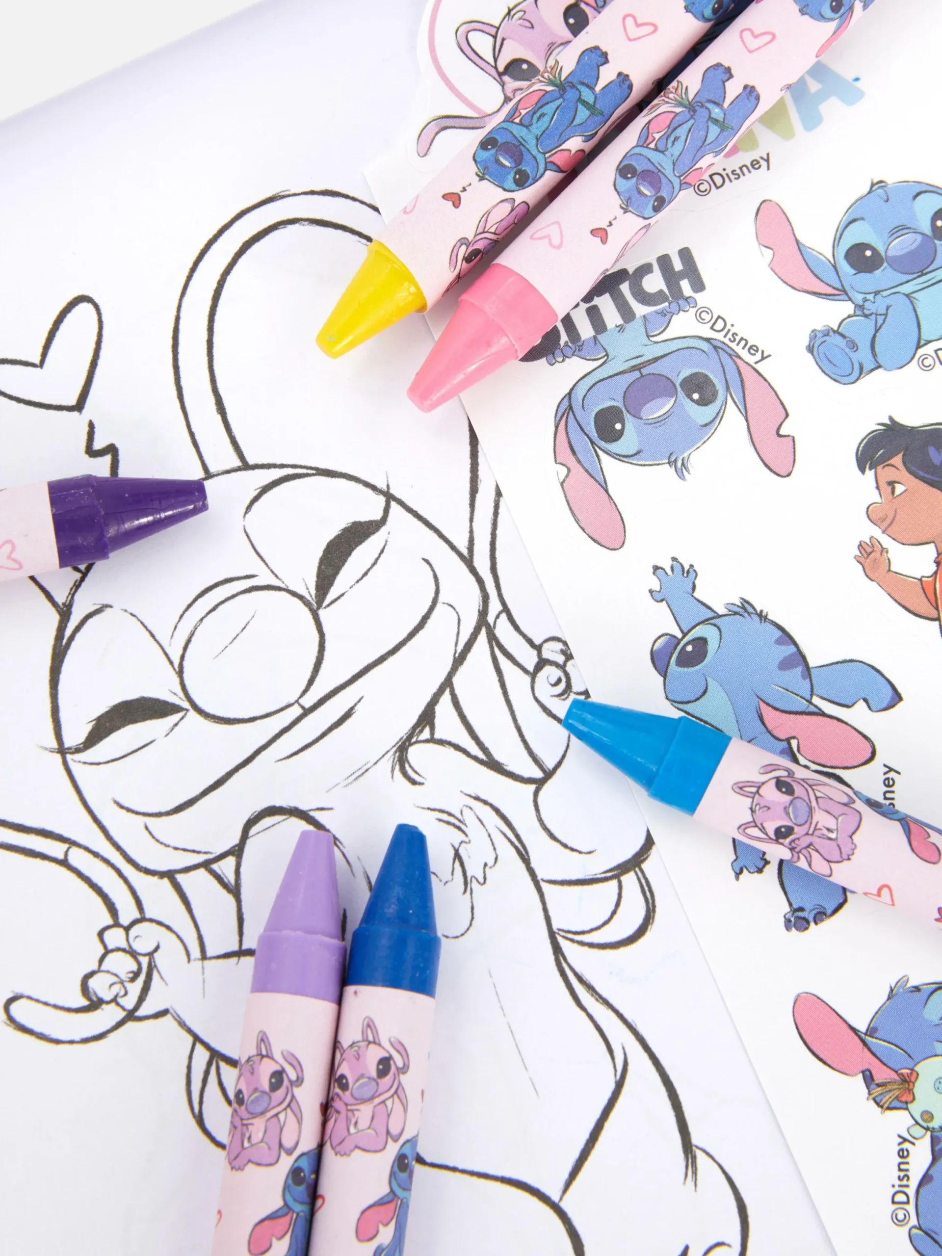 Loisirs Creatifs|Primark Kit De Coloriage à Emporter Disney Stitch Et Angel Bleu