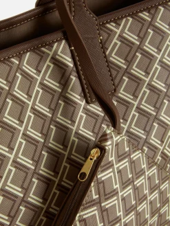 Sacs Et Porte-Monnaie|Primark Large Cabas à Monogramme Chocolat