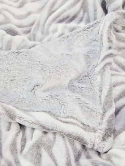 Couvertures Et Jetés De Lit|Primark Large Couverture à Imprimé Zèbre Gris