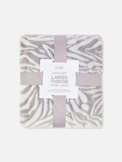 Couvertures Et Jetés De Lit|Primark Large Couverture à Imprimé Zèbre Gris