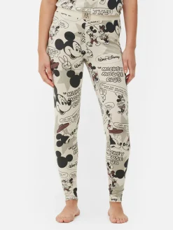 Bas De Pyjama|Primark Legging De Pyjama à Motif Rétro Disney Mickey Mouse Taupe