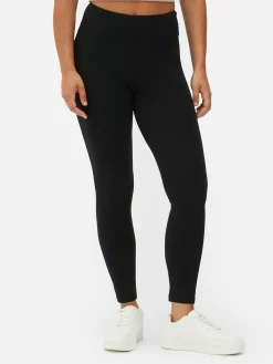 Pantalons Et Leggings|Primark Legging Taille Haute En Jersey Noir