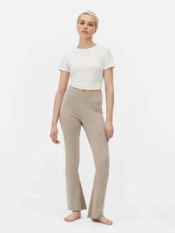 Pantalons Et Leggings|Primark Legging évasé Taille Haute Écru