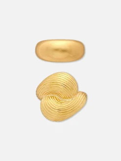 Bijoux|Primark Lot De 2 Bagues De Style Vintage Rita Ora Jaune